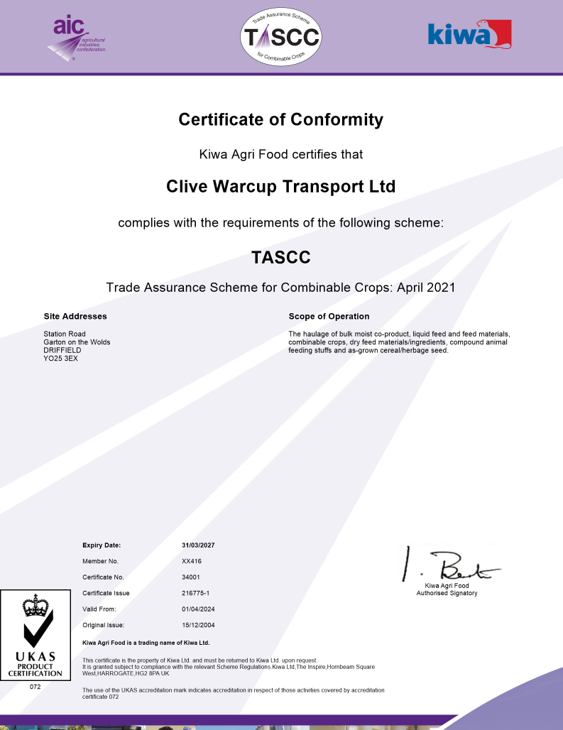 Warcup Certificate
